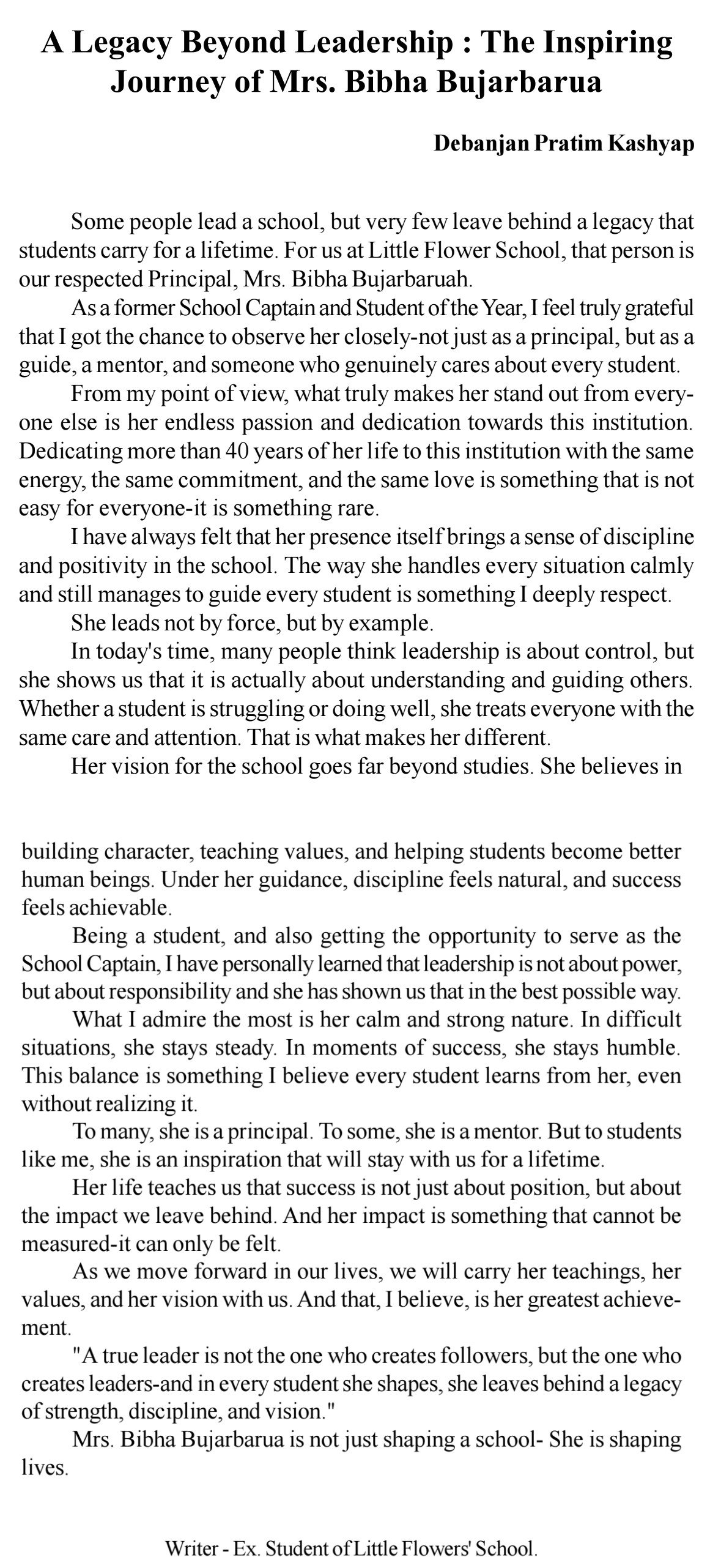 A Legacy Beyond Leadership : The Inspiring Journey of Mrs. Bibha Bujarbarua